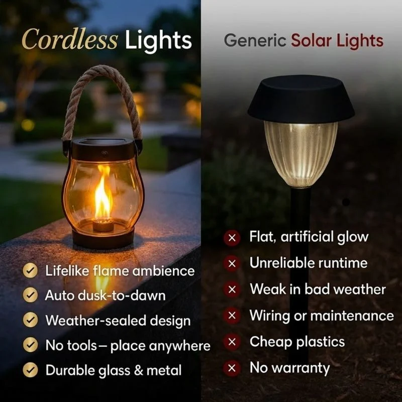 ✨Last Day Promotion--Dancing flame Solar Lantern Outdoor Lights