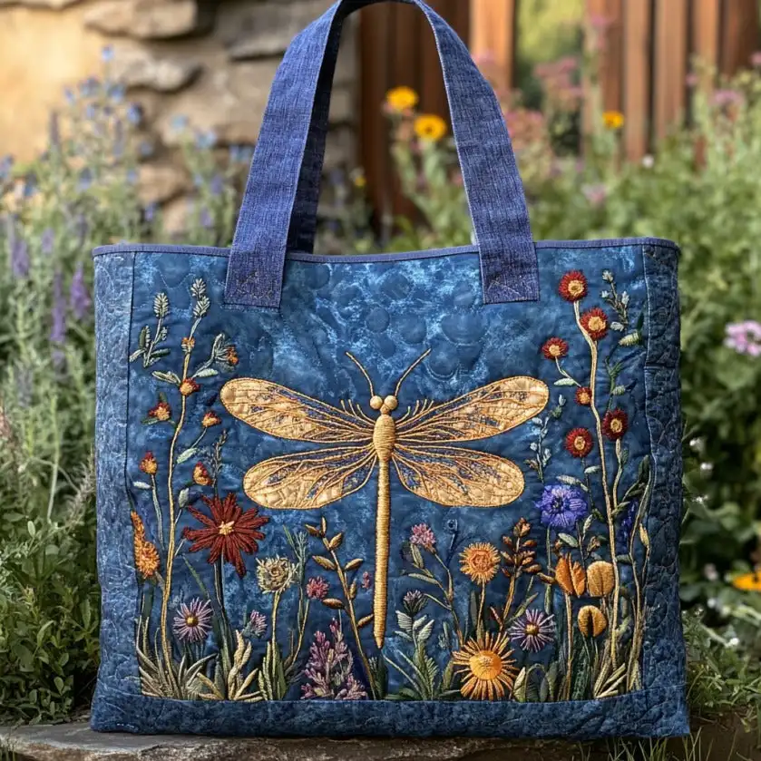 Only a Few Left --Artistic Vintage Fashion Illustrated Embroidered Shoulder Tote Bag