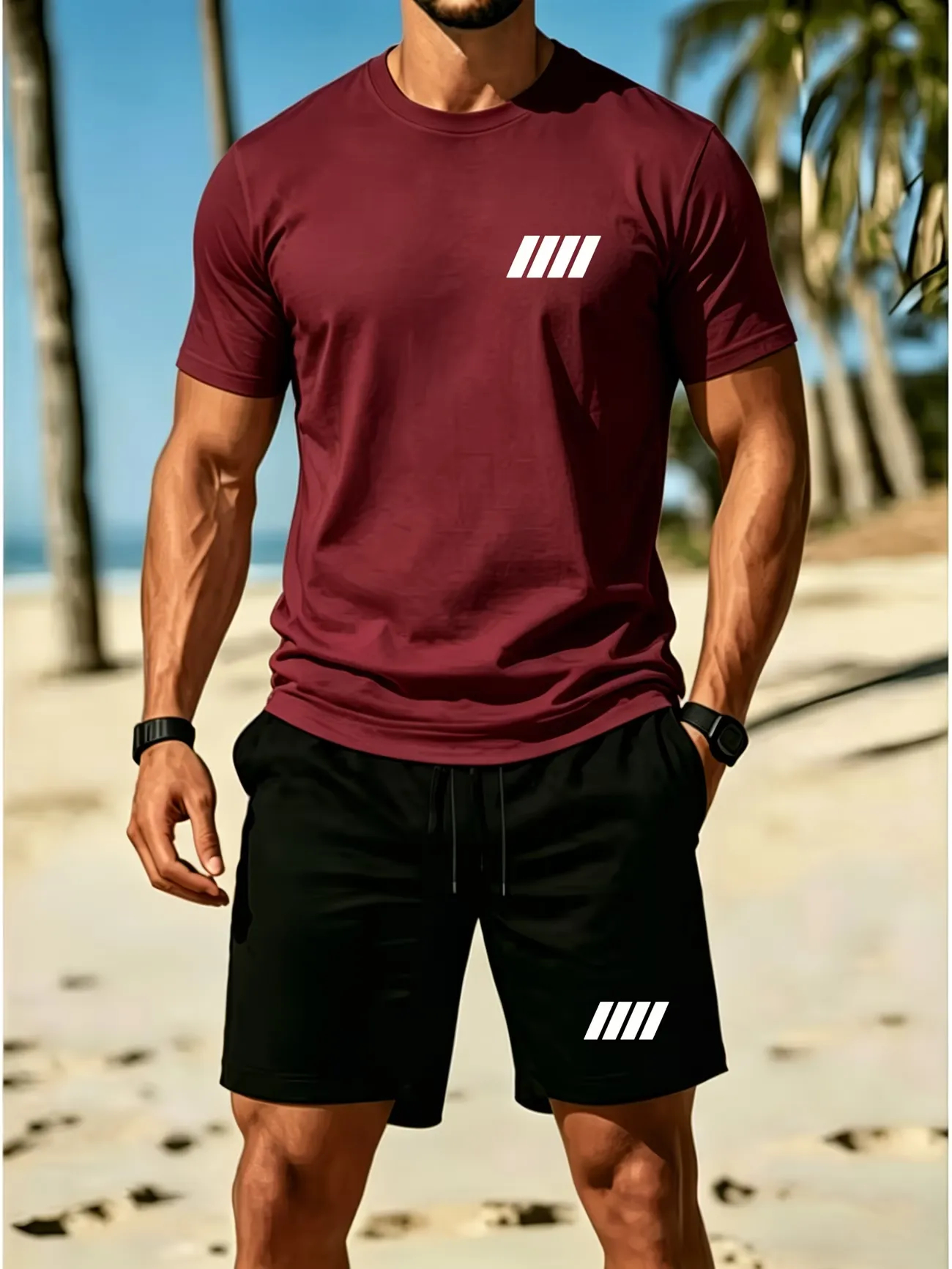 ⏰ Último día: ¡50% de descuento! 🔥 Conjunto de verano de lino para hombre con polo y pantalones cortos.