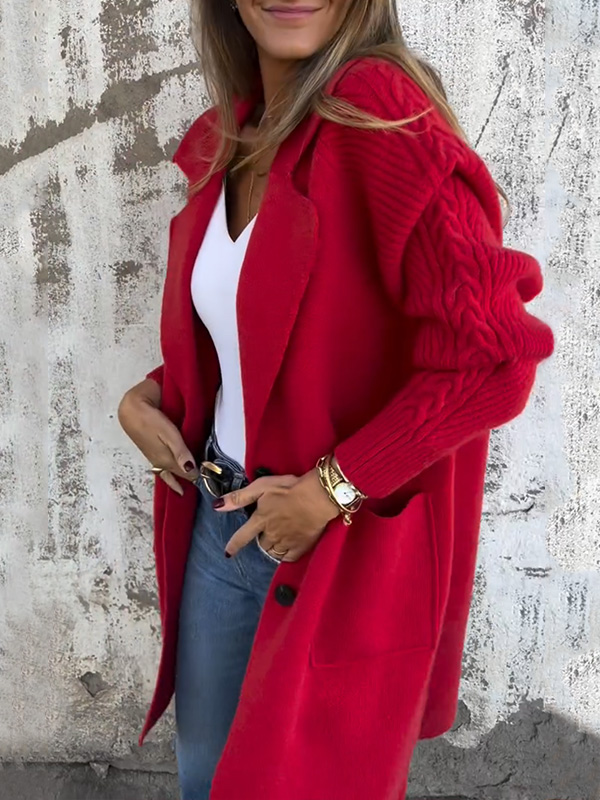 CLEARANCE🔥 Casual Ribbed Lapel Pocket Jacket