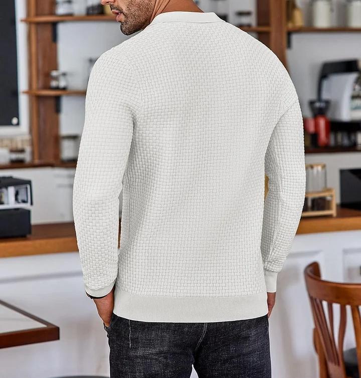 CLEARANCE🔥 Men's Casual Knitted Sweater Long Sleeve Polo Shirt