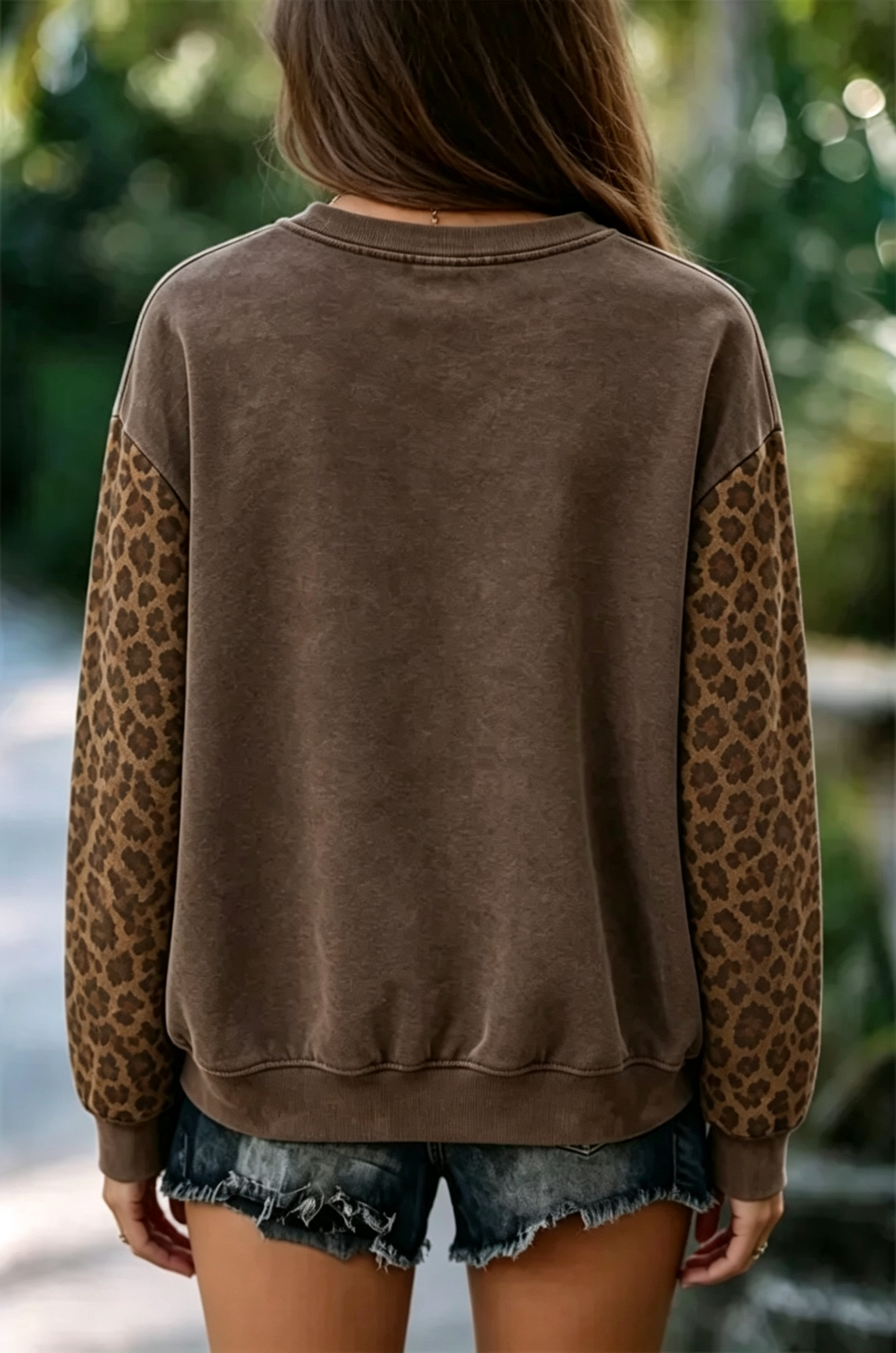 Vintage Halloween Leopard Pumpkin Print Sweatshirt