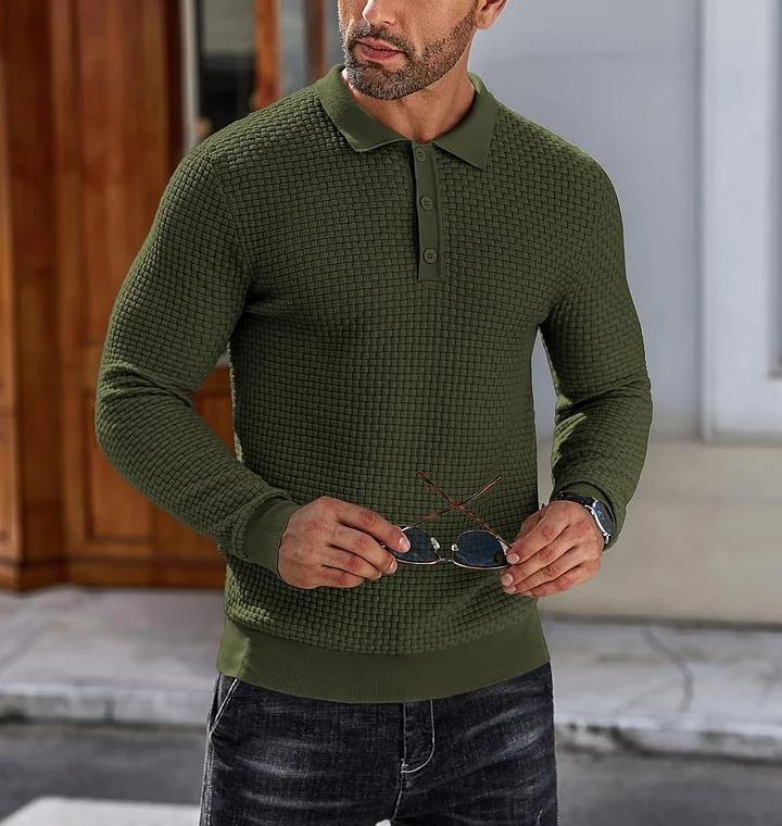 CLEARANCE🔥 Men's Casual Knitted Sweater Long Sleeve Polo Shirt