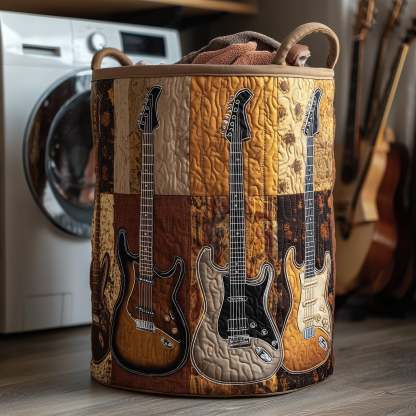 Vintage Guitar Quilted Laundry Basket GFTOHD10091