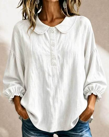 Today 49% off🔥Women’s Denim Square-Neck Three-Quarter Sleeve Top