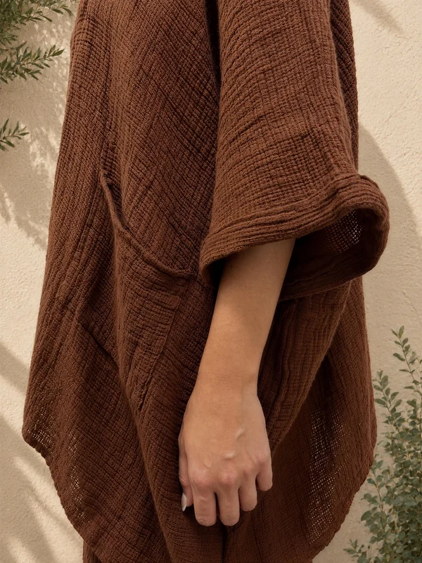 Women's Linen Cotton Blend Oversized Long Sleeve Top & Wide Leg Pants Two Piece Set