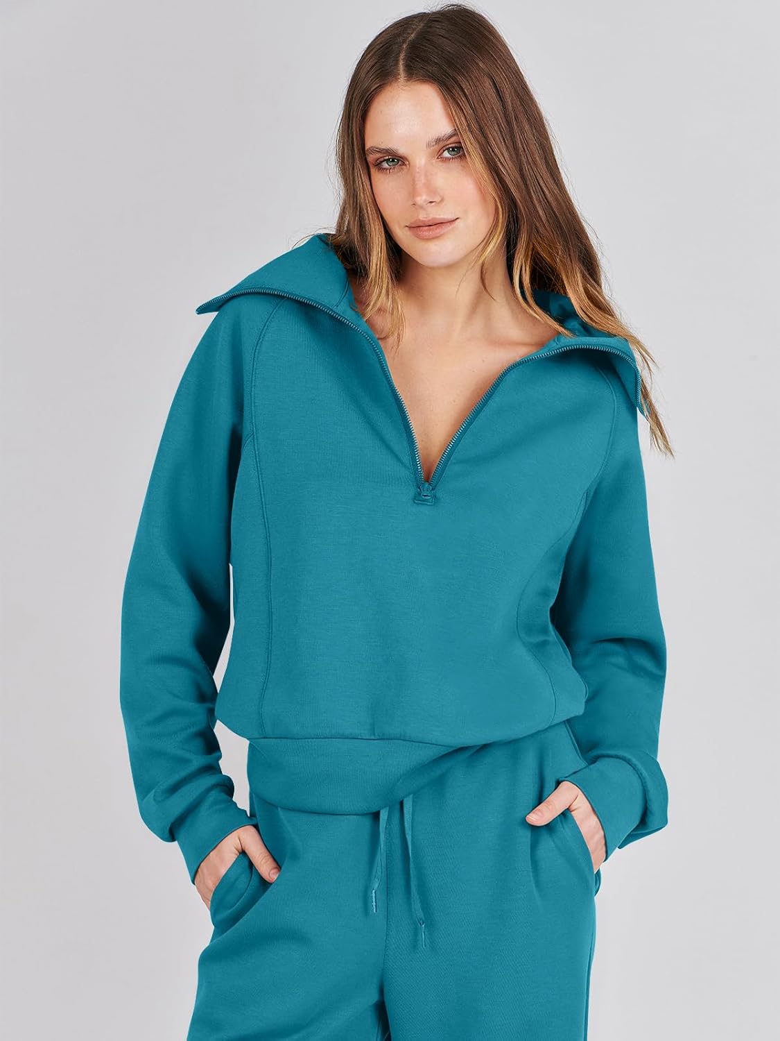 2024 Fall Trendy Outfits Oversized Two Piece Sweatsuit