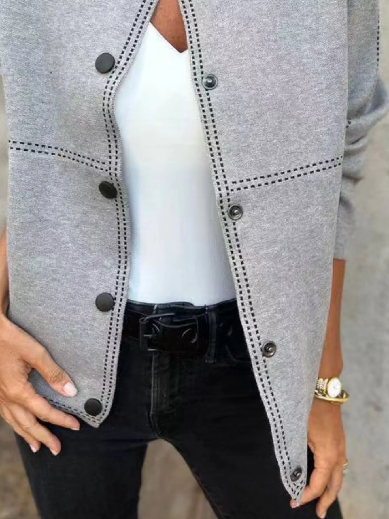 Hazel Blues® | Button Up Long Sleeve Cardigan