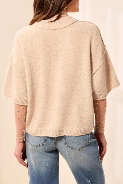 Elbow Sleeve Crewneck Sweater