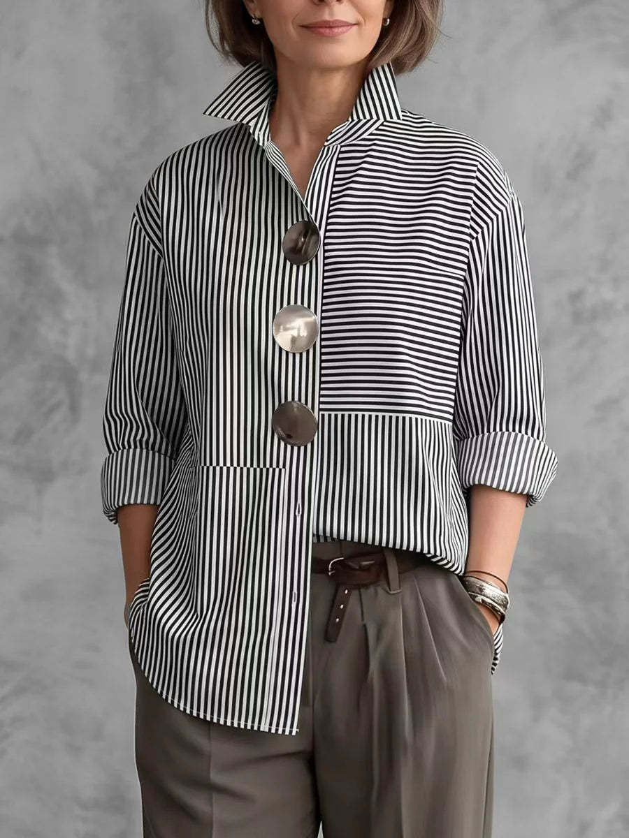 【Buy 2 Free Shipping】Casual Striped Linen-cotton Shirt