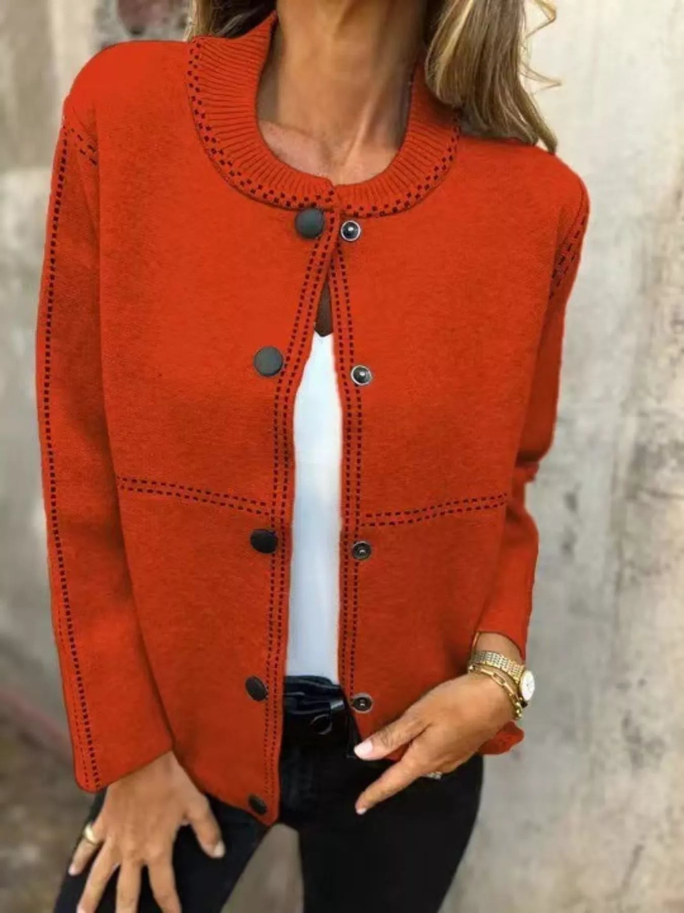 Hazel Blues® | Button Up Long Sleeve Cardigan