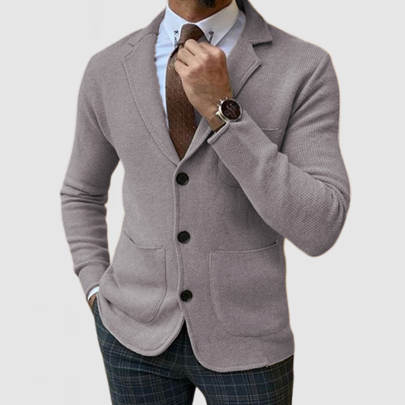 CLEARANCE SALE🔥 Men's Elegant Lapel Long Sleeve Knit Jacket