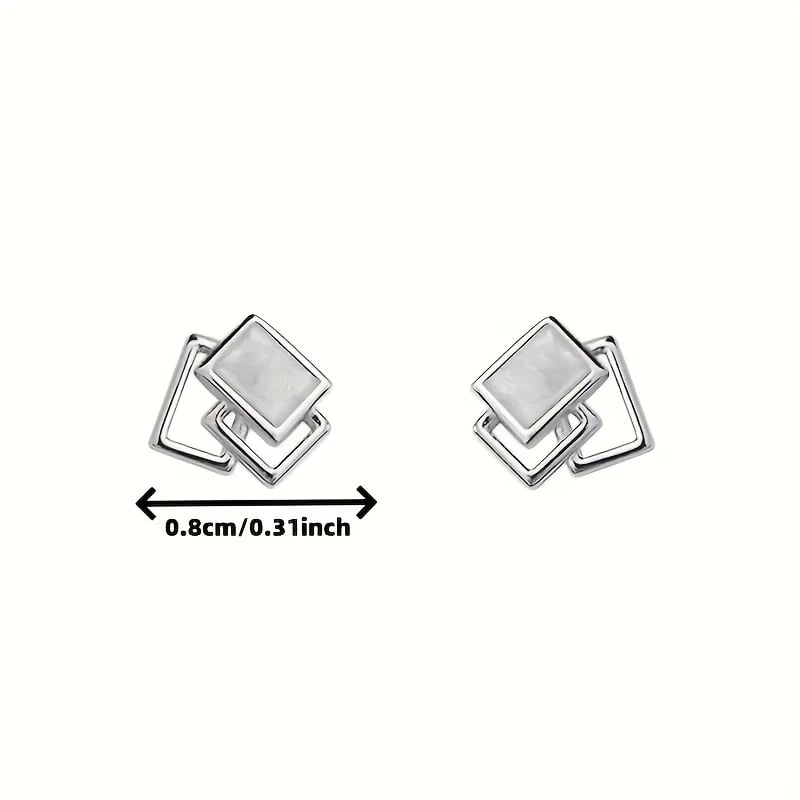 🔷Elegant Minimalist S925 Square Earrings✨