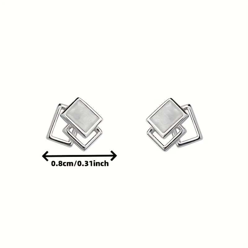 🔷Elegant Minimalist S925 Square Earrings✨