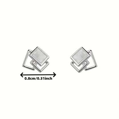 🔷Elegant Minimalist S925 Square Earrings✨