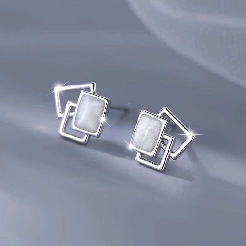 🔷Elegant Minimalist S925 Square Earrings✨