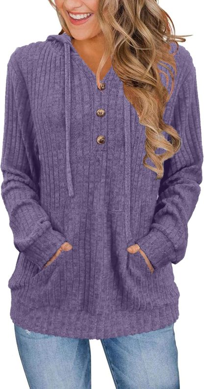 Womens Sweaters Fashion Hoodies Long Sleeve Tops Casual Sweatshirts Fall Outfits Pullover Winter Clothes 2025