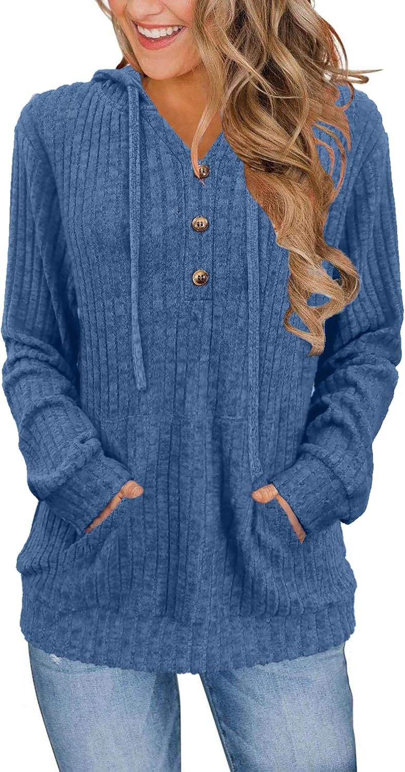 Womens Sweaters Fashion Hoodies Long Sleeve Tops Casual Sweatshirts Fall Outfits Pullover Winter Clothes 2025