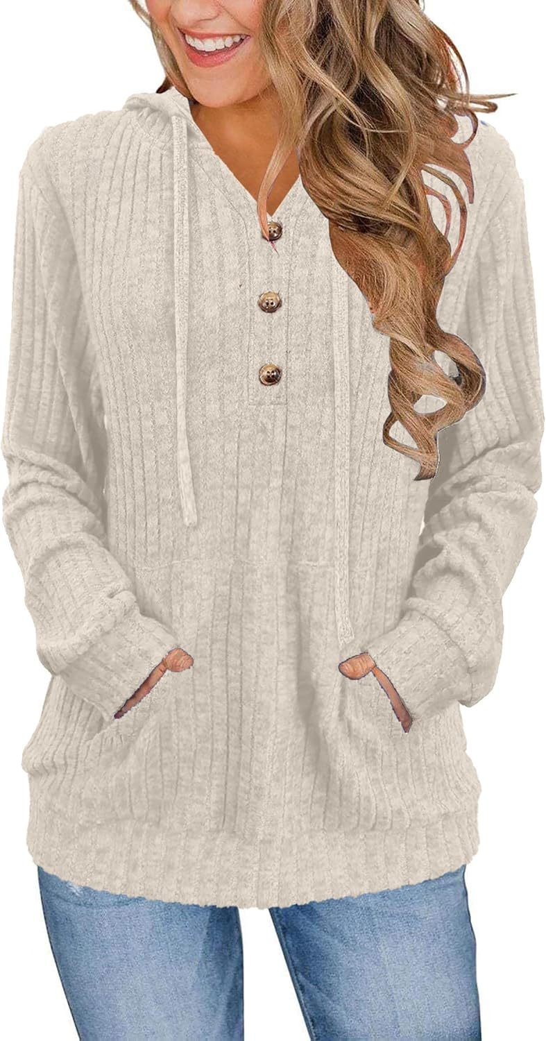 Womens Sweaters Fashion Hoodies Long Sleeve Tops Casual Sweatshirts Fall Outfits Pullover Winter Clothes 2025