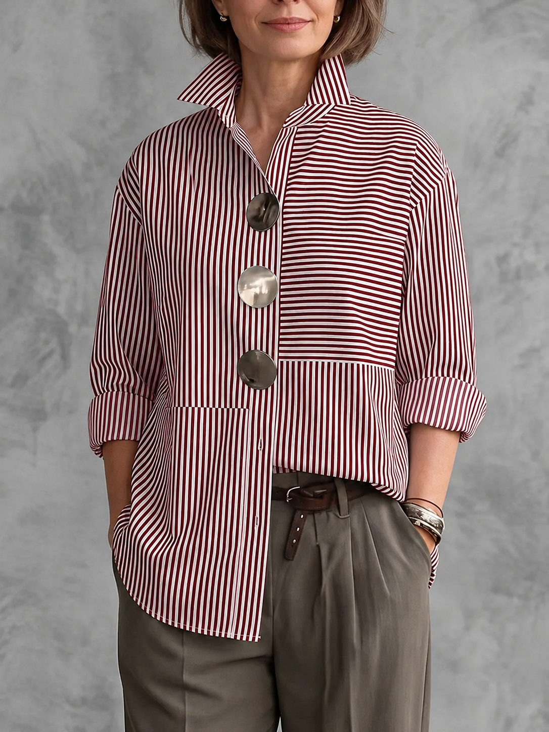 Casual Striped Linen-cotton Shirt