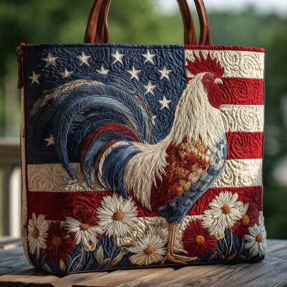 Patriotic Rooster Quilted Tote Bag GFTOHD8160