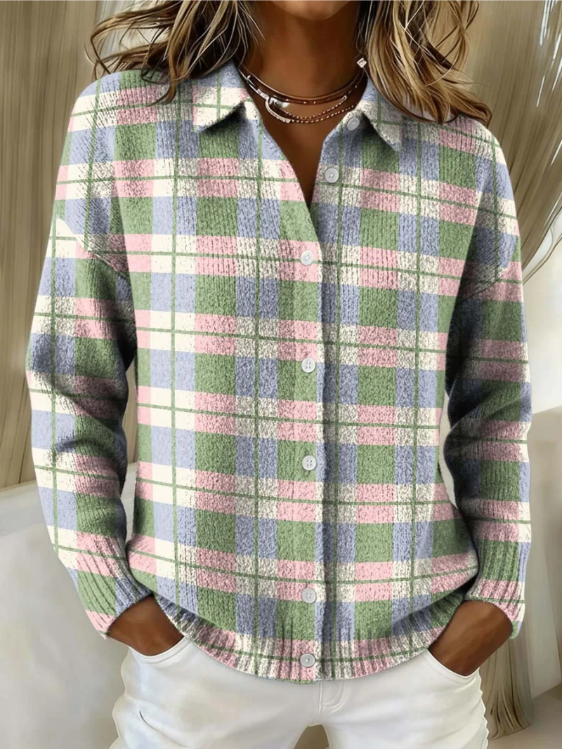 Geruite Blouse in Frisse Pasteltinten