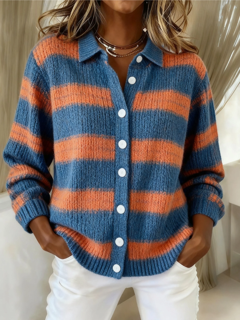 Moderne Blouse Met Strepen