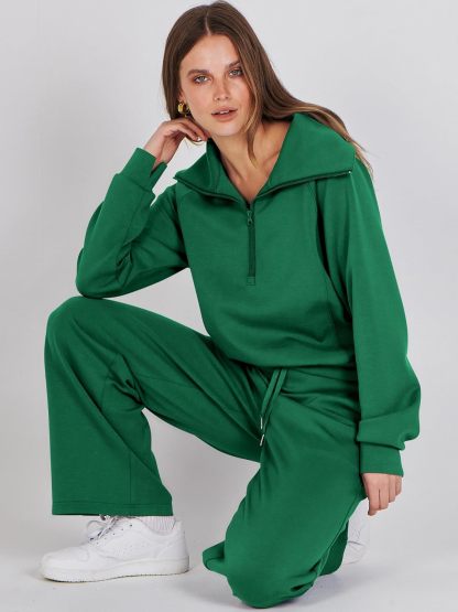 2024 Fall Trendy Outfits Oversized Two Piece Sweatsuit