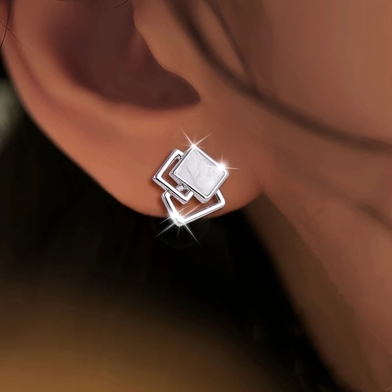 🔷Elegant Minimalist S925 Square Earrings✨