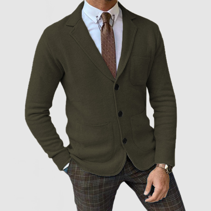 CLEARANCE SALE🔥 Men's Elegant Lapel Long Sleeve Knit Jacket