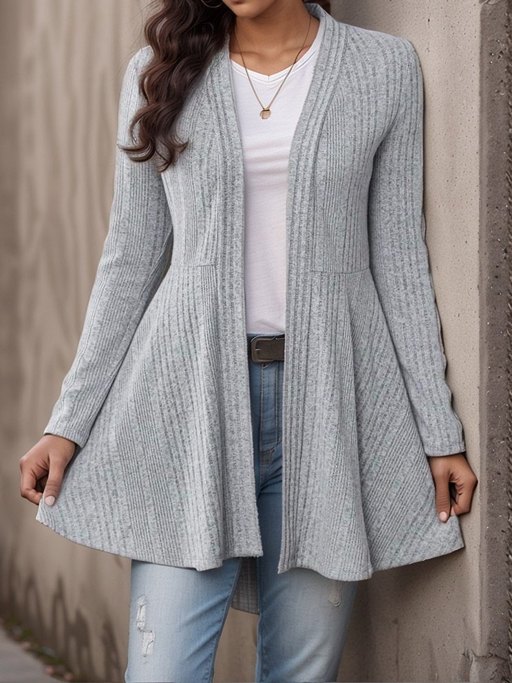 Women Plain Cover Up Casual Split Joint Lightweight Cardigan