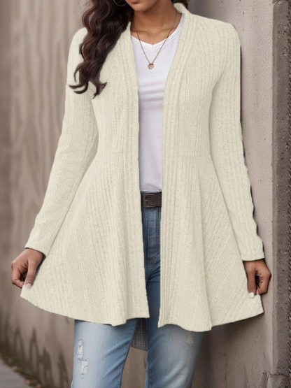 Women Plain Cover Up Casual Split Joint Lightweight Cardigan