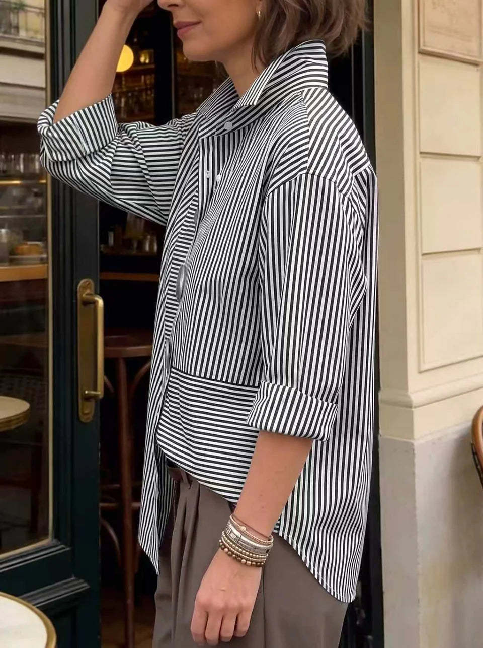 Casual Striped Linen-cotton Shirt