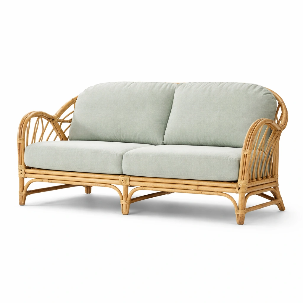 Sofa rattan hellgrün 200x85x75cm-furnlina