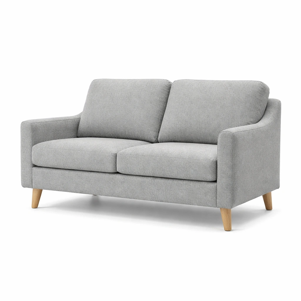 Sofa textil grau mit holzbeinen-furnlina