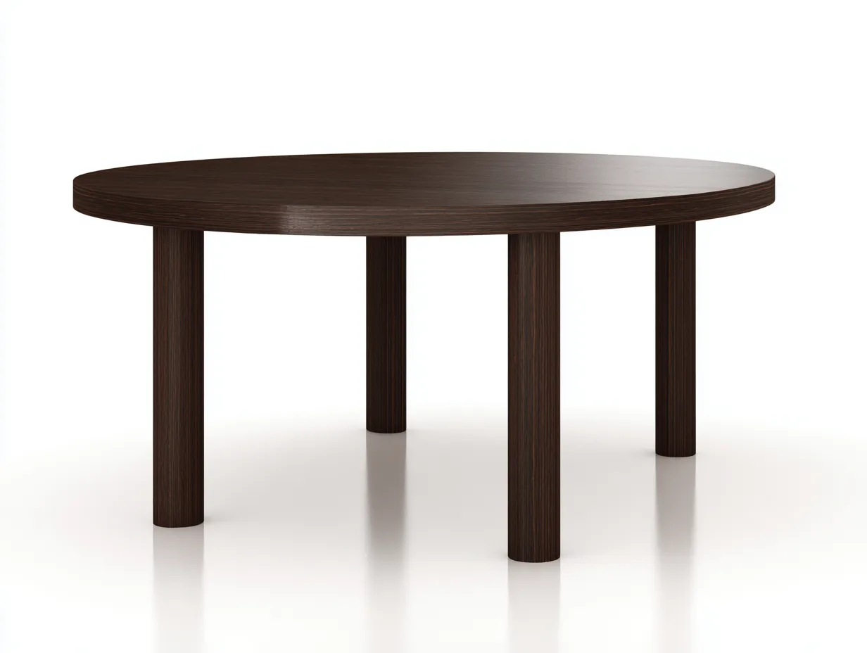 Ovaler Tisch Holz 180 x 110 x 75 cm - dunkelbraun - für Esszimmer - modern mit Säulenfußgestell-Zivoradonest