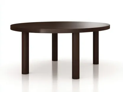 Ovaler Tisch Holz 180 x 110 x 75 cm - dunkelbraun - für Esszimmer - modern mit Säulenfußgestell-Zivoradonest