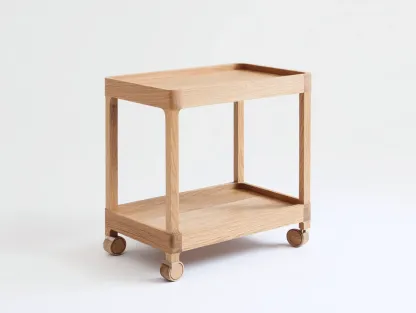 Küchenwagen Holz 58 x 38 x 76 cm - naturfarben - für der Küche - skandinavisch mit 2 Ebenen und Rollen-Zivoradonest