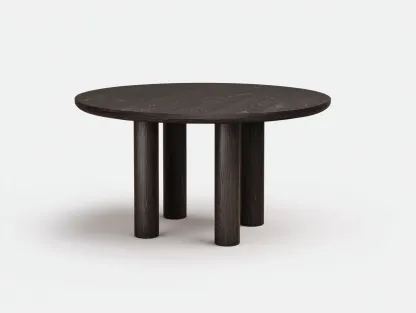 Runder Esstisch aus Holz 120 x 120 x 76 cm - dunkelbraun - für Esszimmer - modern mit Säulenuntergestell-Zivoradonest