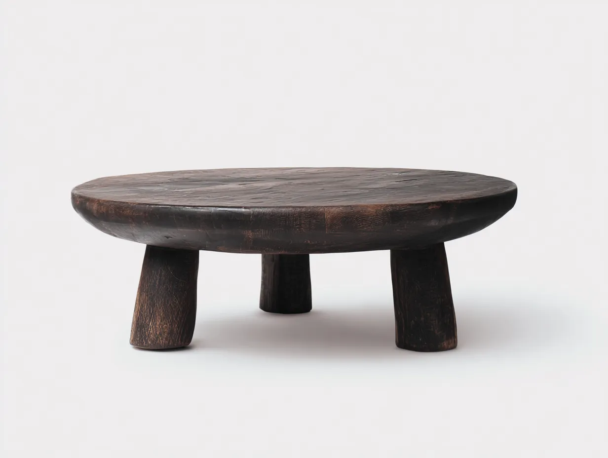 Couchtisch Holz 100 x 100 x 36 cm - dunkelbraun - für Wohnzimmer - modern rund mit massiven Standfüßen-Zivoradonest