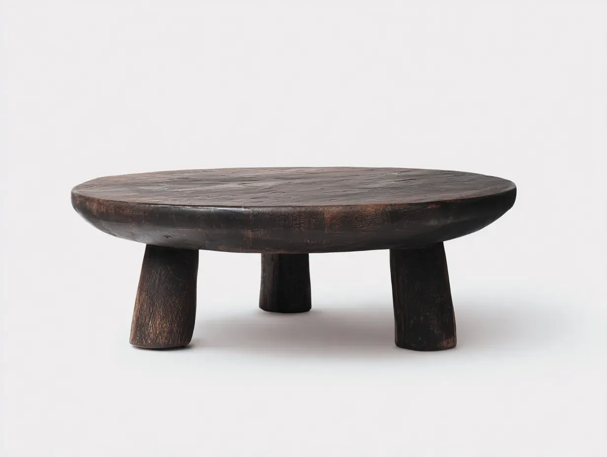 Couchtisch Holz 100 x 100 x 36 cm - dunkelbraun - für Wohnzimmer - modern rund mit massiven Standfüßen-Zivoradonest