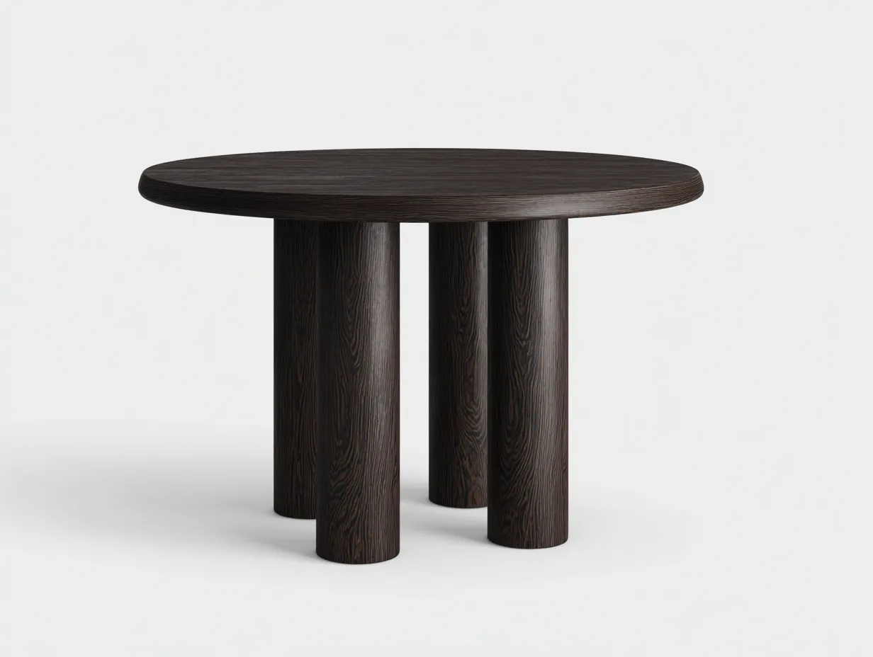 Runder Tisch Holz 120 x 120 x 75 cm - dunkelbraun - für Esszimmer - modern mit Säulenfußgestell-Zivoradonest