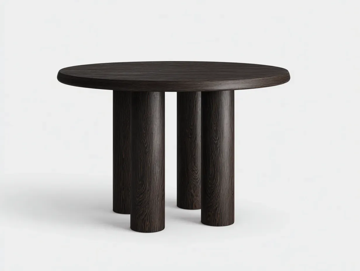 Runder Tisch Holz 120 x 120 x 75 cm - dunkelbraun - für Esszimmer - modern mit Säulenfußgestell-Zivoradonest