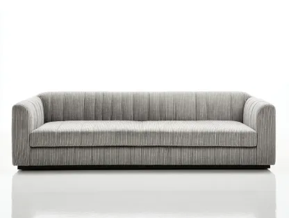 3-Sitzer Sofa aus Strukturstoff 232 x 92 x 76 cm - hellgrau - für das Wohnzimmer - modern mit vertikaler Linienstruktur-Zivoradonest