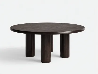 Runder Tisch Holz 122 x 122 x 75 cm - dunkelbraun - für Esszimmer - modern mit Säulenfußgestell-Zivoradonest