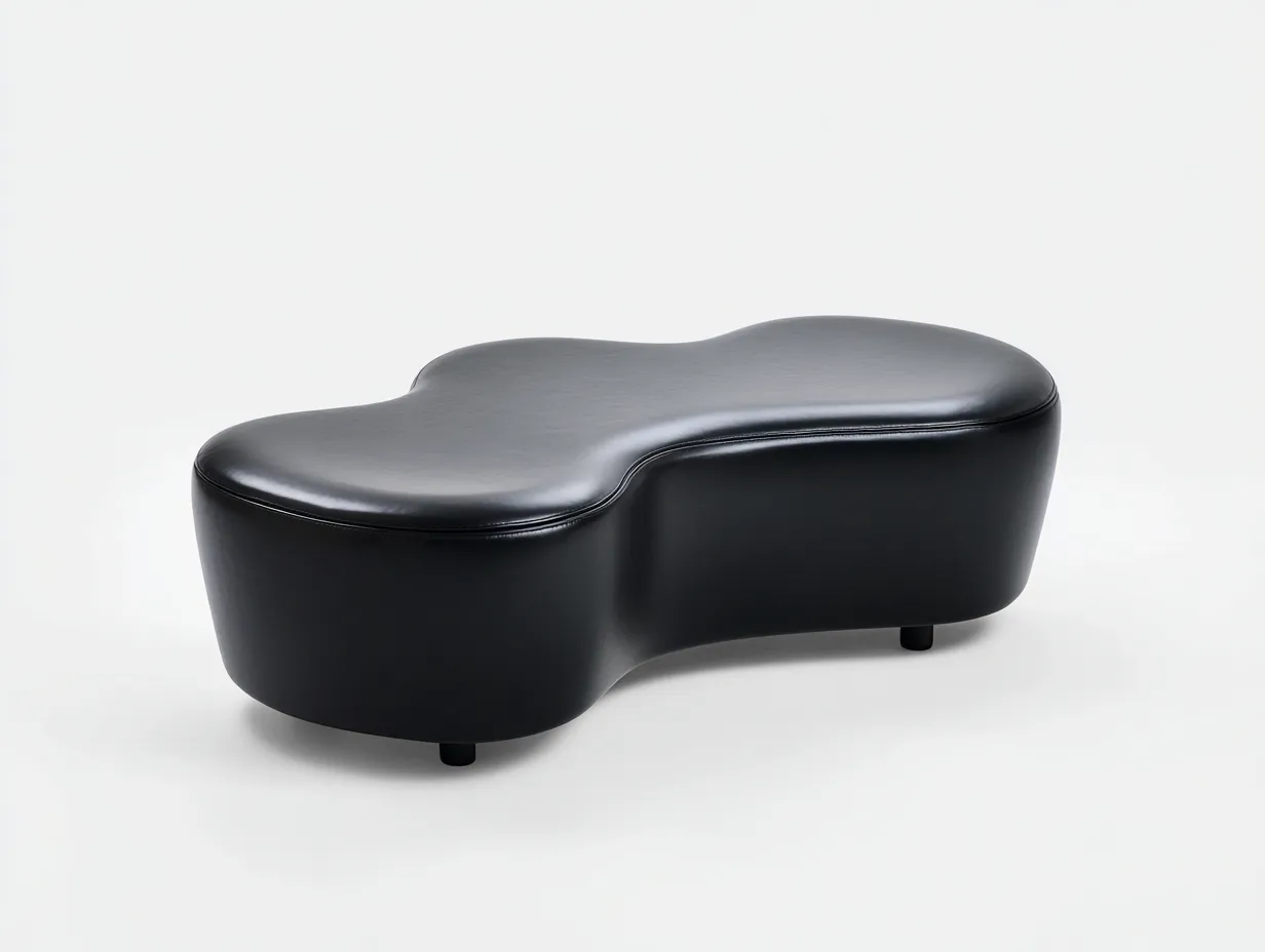 Couchtisch aus Holz 122 x 64 x 38 cm - schwarz - für das Wohnzimmer - modern mit organischer Form und weichen Konturen-Zivoradonest