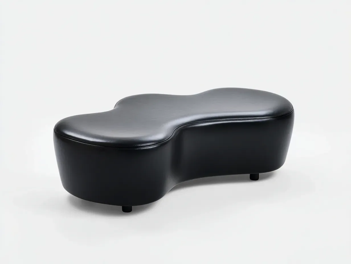 Couchtisch aus Holz 122 x 64 x 38 cm - schwarz - für das Wohnzimmer - modern mit organischer Form und weichen Konturen-Zivoradonest