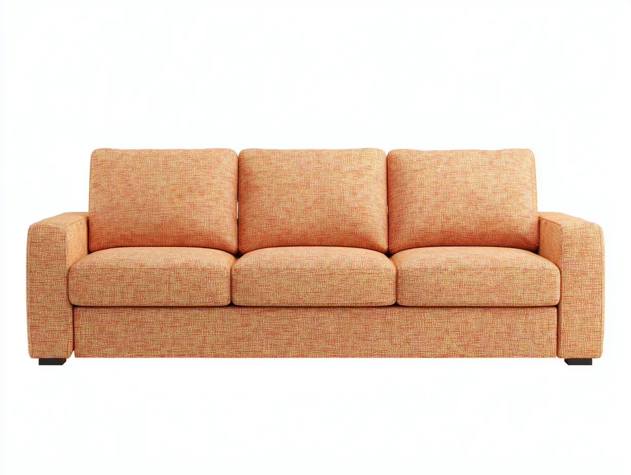 3-Sitzer Sofa Stoff 218 x 91 x 84 cm - apricot - für Wohnzimmer - modern mit breiten Armlehnen-Zivoradonest