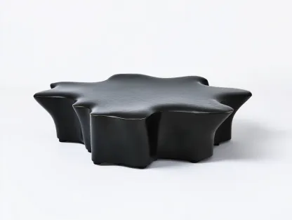 Couchtisch aus Holz 112 x 92 x 36 cm - schwarz - für das Wohnzimmer - modern mit skulpturaler organischer Form-Zivoradonest