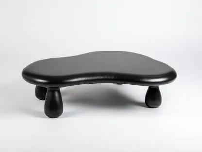 Couchtisch Holz 112 x 68 x 34 cm - schwarz - für Wohnzimmer - modern organisch mit gerundeter Form-Zivoradonest